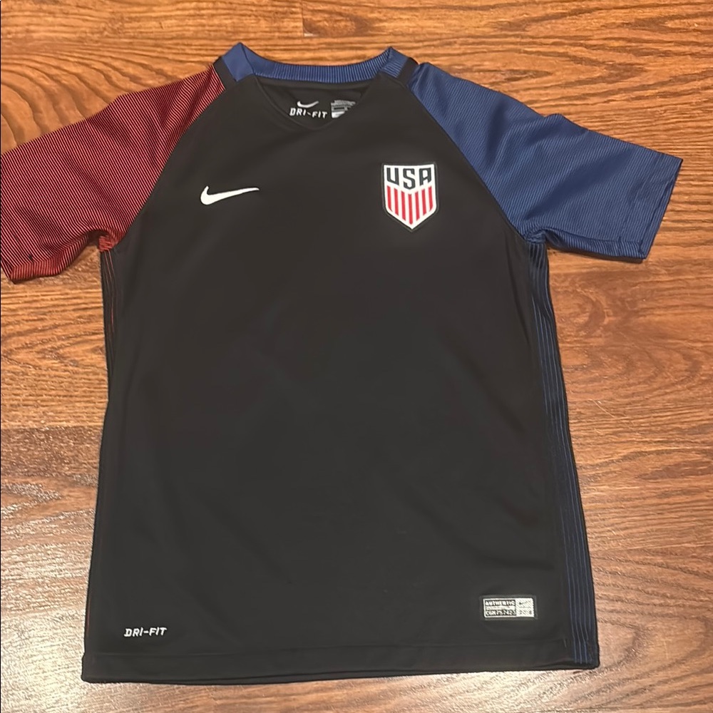 Nike Black and Red Soccer Jersey Dri-FIT Performance